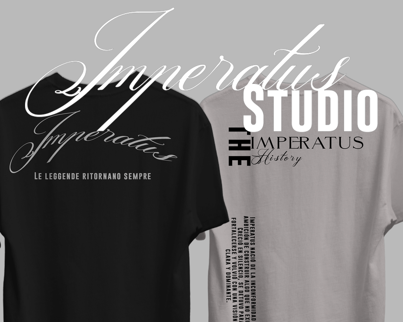 Dos camisetas de Imperatus Studio, negra y blanca